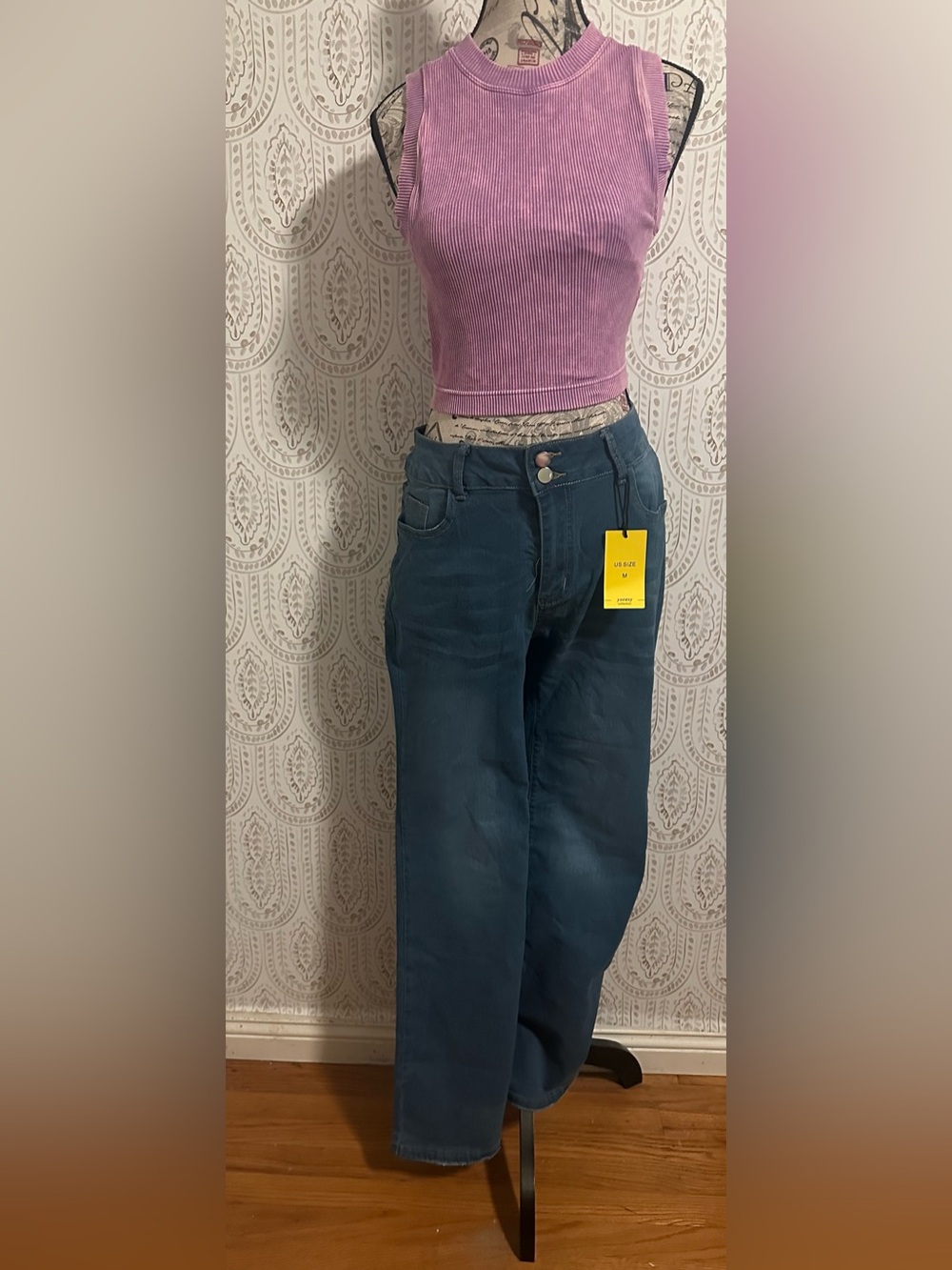 Women’s Straight Leg Jeans with a stretch waist is 15